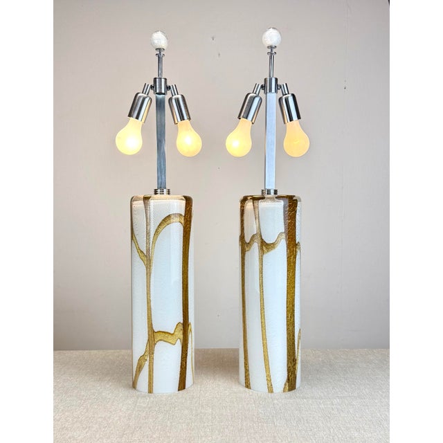 Modern Murano Glass “ Lavica” Table Lamp Pair by Thomas Fuchs / Otium For Sale - Image 4 of 12