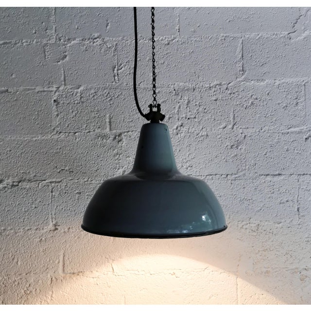 Vintage Industrial Pendant Lamp from S.E.M. Reluma, Belgium, 1930s For Sale - Image 6 of 10