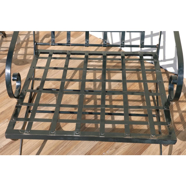 1970s Pair of 1970s Wrought Iron Folding Patio Chairs by Hervé Baume | Outdoor Armchairs | France For Sale - Image 5 of 18