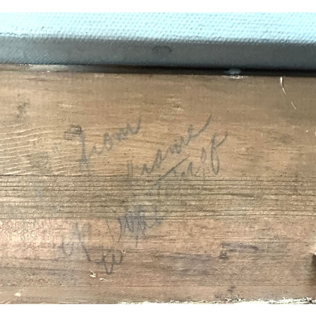 Wood Vintage Mid Century/ Regency Original Society Oil Portrait on Canvas of Socialite Doris Campbell by Listed Artist Victor Lallier in Gilt Wood Frame For Sale - Image 7 of 10