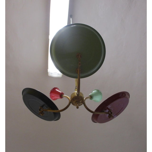 Mid-Century 3-Light Chandelier, Italy, 1950s For Sale - Image 9 of 10
