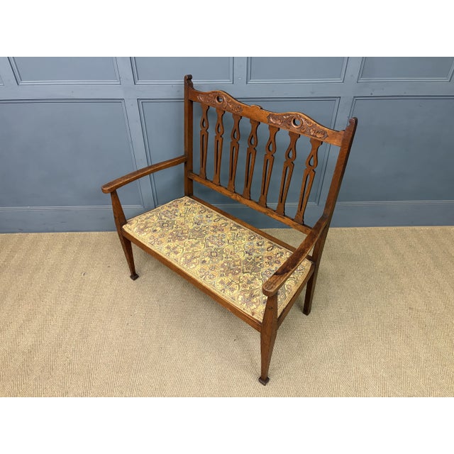 Arts and Crafts Oak Salon Suite, 1900s, Set of 5 For Sale - Image 16 of 18
