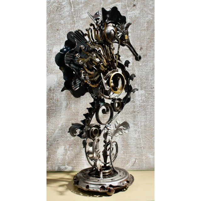 Black Simon Smith, Custom Steampunk Seahorse Sculpture, 1950, Mixed Media For Sale - Image 8 of 12