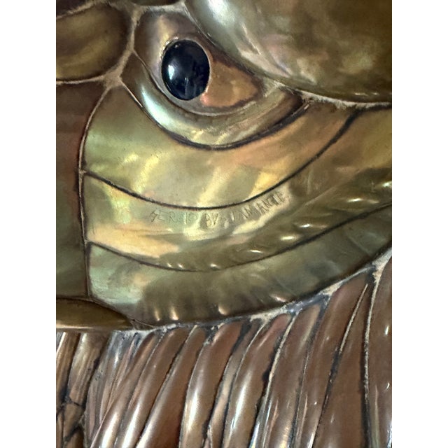 Contemporary Sergio Bustamante Vintage Copper and Brass Large Wall Mount Lion Head Bust Signed & Numbered 5/100 For Sale - Image 3 of 12