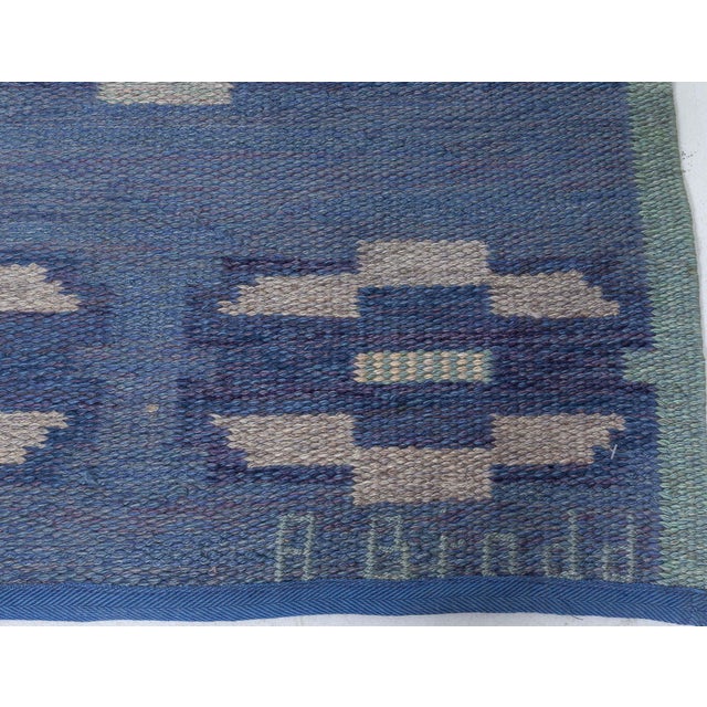 Mid 20th Century Doris Leslie Blau Vintage Swedish Flat Weave Rug by A Bindd For Sale - Image 5 of 10