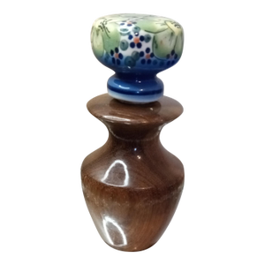 Judaica Holy Frankincense & Myrrh Anointing Oil Myrtle Wood Dispenser W/ Ceramic Stopper
