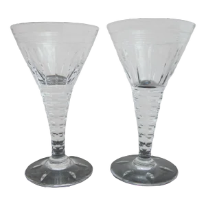 Stuart England Crystal Oleta 4 5/8" Liquor Cocktail Glass Set of 2