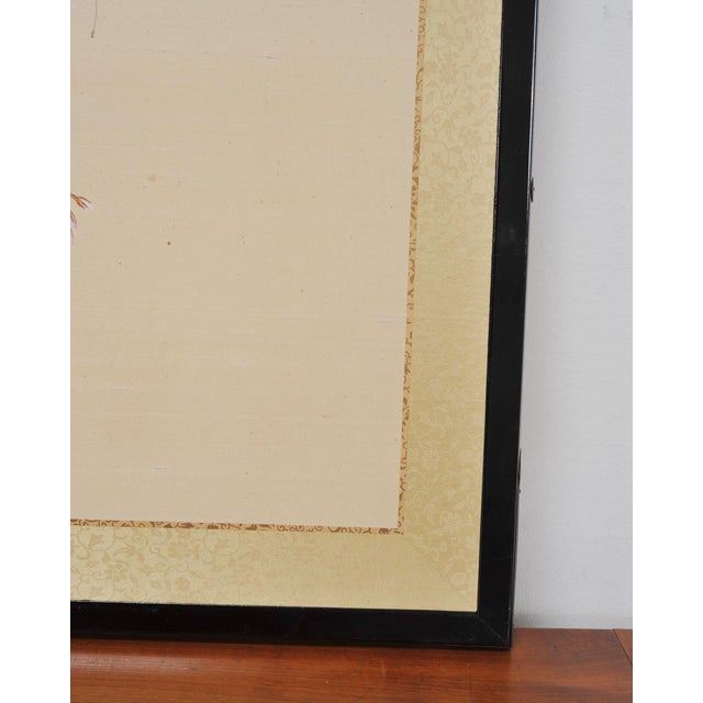 Japanese Showa Four Panel Screen Flowering Cherry Blossom For Sale - Image 12 of 18