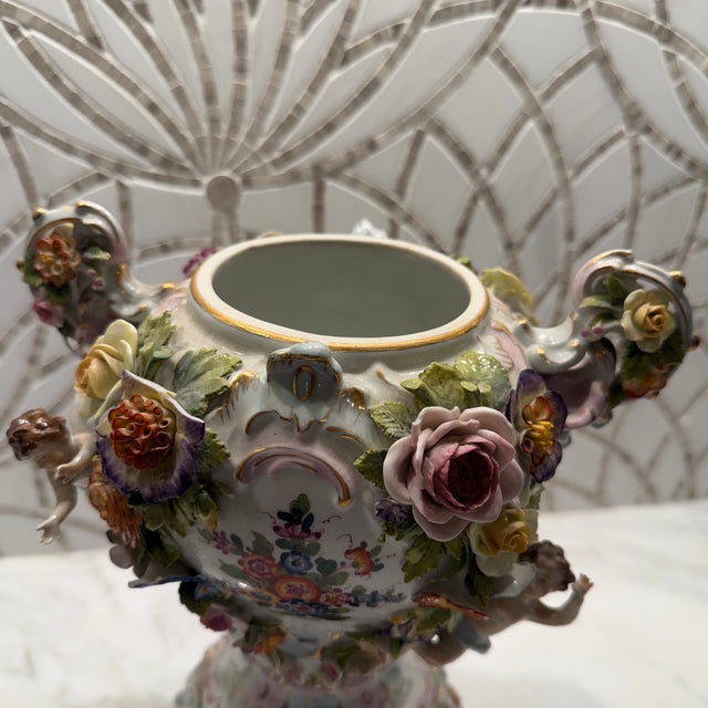 19th Century Dresden Porcelain Lidded Vase For Sale In Washington DC - Image 6 of 12