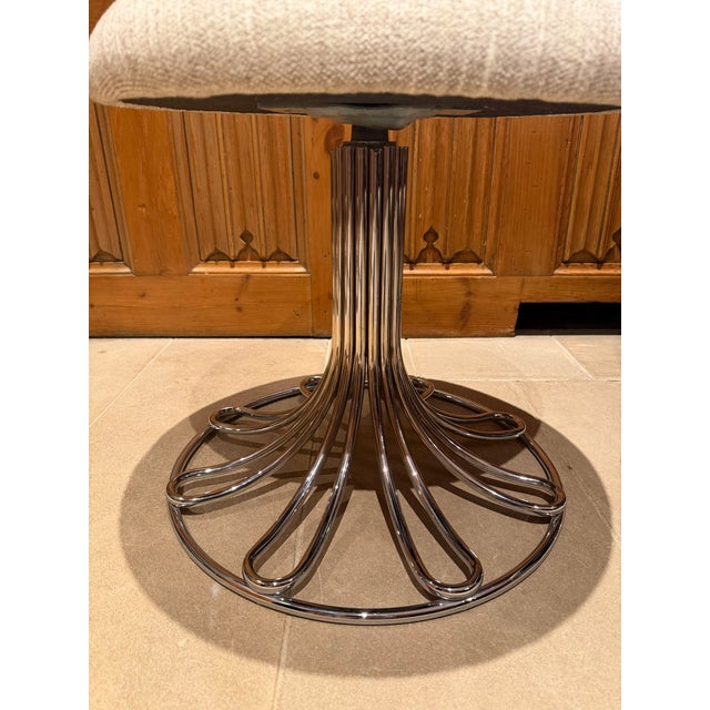 Mid-Century Modern 1970s Gastone Rinaldi Italian Pair of Upholestered Stools For Sale - Image 3 of 3