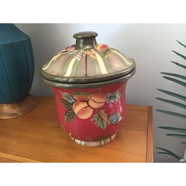 2000s Tracy Porter Cookie Jar or Canister With Lid in the Octavia Hill Garden Collection For Sale - Image 9 of 9