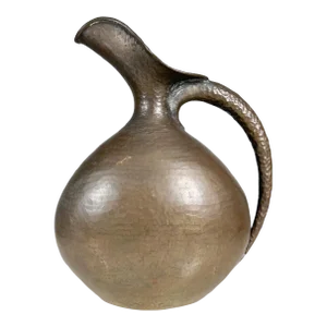 1940s Egidio Casagrande Hammered Italian Brass Pitcher Italy Signed