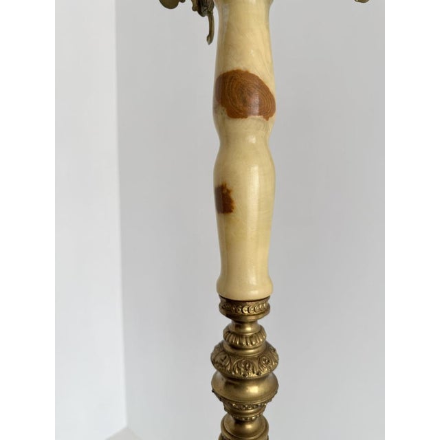 Italian Onyx Marble and Brass Coat Stand, 1960s For Sale - Image 9 of 18