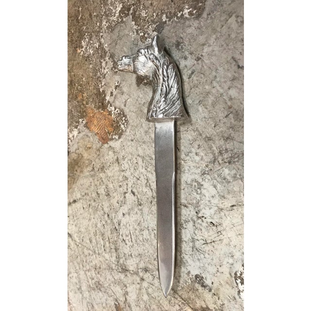 1960s 1960s Silverplated Horse Head Letter Opener, Italy For Sale - Image 5 of 10