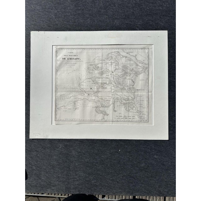 Map of the Scheldt Estuaries, 1822, in Very Good conditions. Designed 1890 to 1919 This piece is designed in the style of...