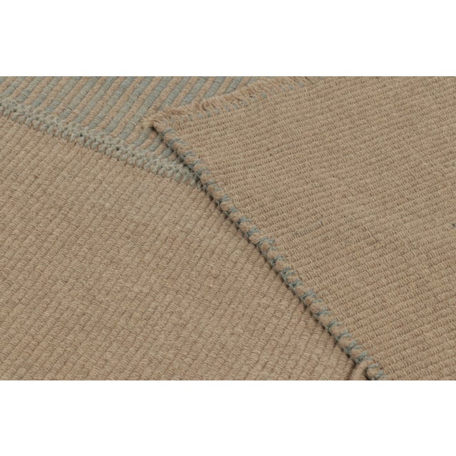 Rug & Kilim’s Contemporary Kilim With Tonal Brown and Ice Blue Stripes For Sale - Image 9 of 9