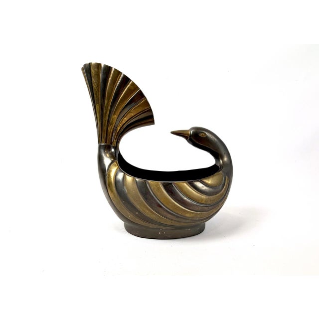 Vintage Brass Peacock Bowl, 1980s, in Flawless conditions. Designed 1980 to 1989