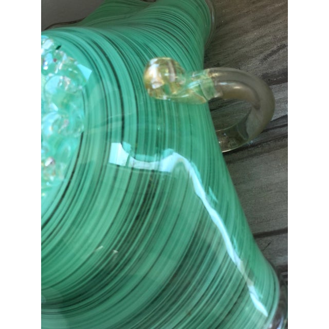 Green Mid-Century Murano Minty Green Dish With Gold Foil Flecks Attributed to Saviati For Sale - Image 8 of 9