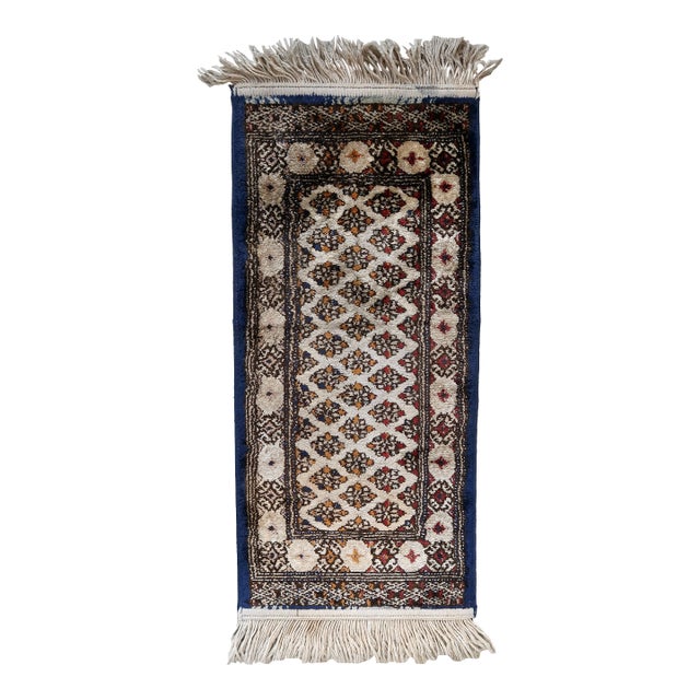 1950s, Vintage Turkish Sivas Silk Mat 0.9' X 2.1' For Sale