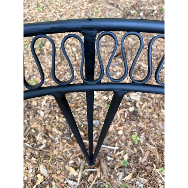 Attributed to Maurizio Tempestini for John Salterini “Ribbon” Wrought Iron Dining Table With 54” Glass Top, C. 1950s For Sale In New York - Image 6 of 11