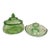 Vintage Anchor Hocking Spiral Green Candy Dish & Catch All Set For Sale
