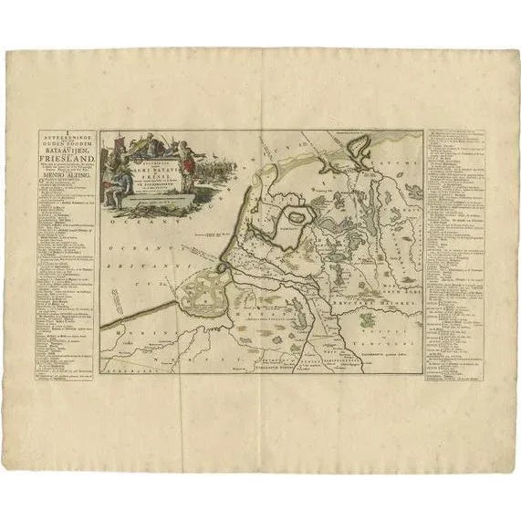 Early 18th Century Antique Map of Batavia and Friesland by Halma, 1718 For Sale - Image 5 of 5