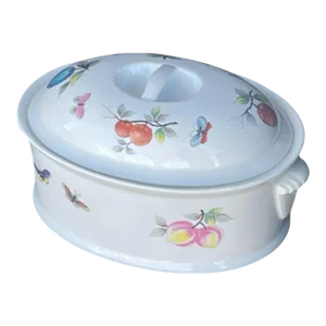 Vintage Butterflies Fruit Andrea by Sadek 2 Quart Oven to Table Casserole Dish