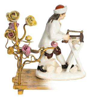 18th Century Porcelain Sculpture Depicting a Russian Peasant from Meissen