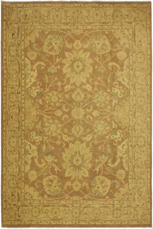 1990s Boho Chic Kafkaz Lt. Brown/Tan Wool Rug -9'10 X 13'4