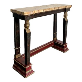 Vintage Regency Faux Finished Empire Console Table For Sale