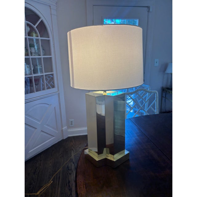 1970s 1970s Attributed to Paul Evans Modern Brass Table Lamp For Sale - Image 5 of 9