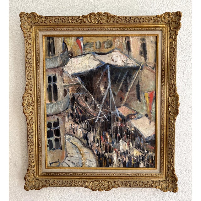 René Guinand, Festivities in the Town in Geneva, Oil on Canvas, 1919, Framed For Sale - Image 18 of 18