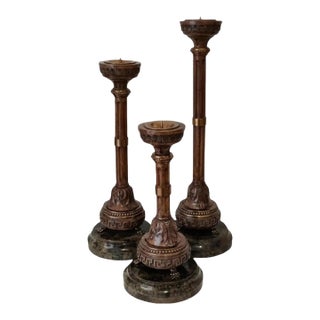 Vintage Maitland-Smith Candle Holders - Set of 3 For Sale