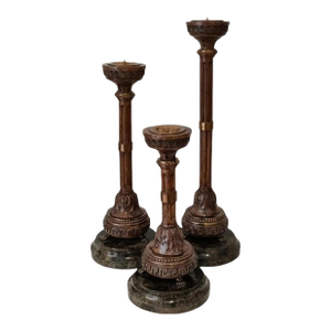 Vintage Maitland-Smith Candle Holders - Set of 3
