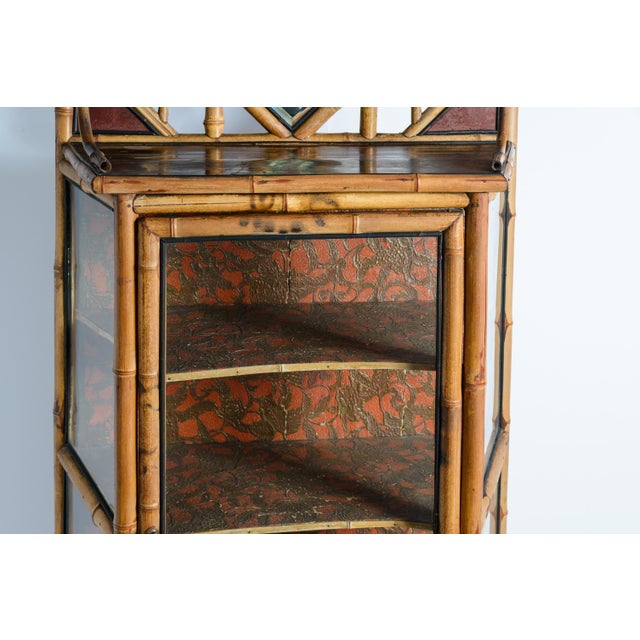 Bamboo & Glass Cabinet, Aesthetic Mouvement 1880-1900 For Sale In West Palm - Image 6 of 15