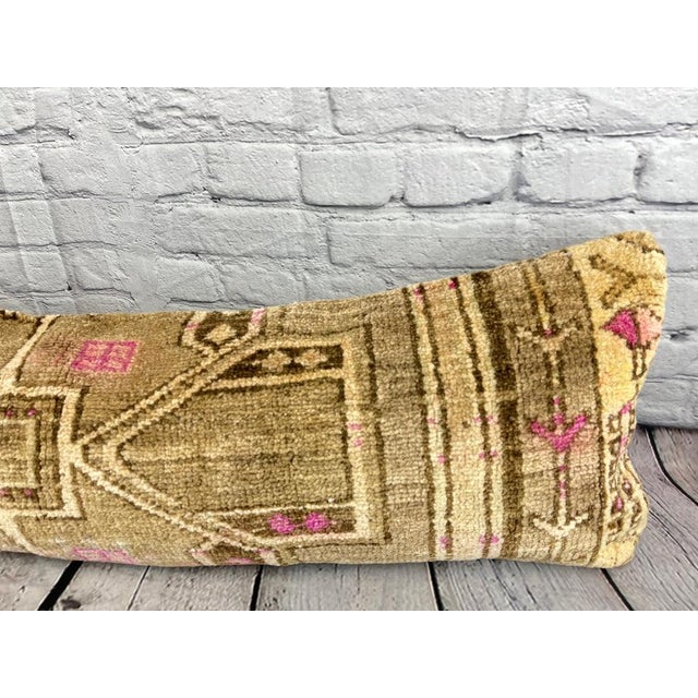Turkish 12 x 46 Lumbar Rug Pillow Sumptuous Textures Turkish Pillow Cushion Cover For Sale - Image 3 of 7