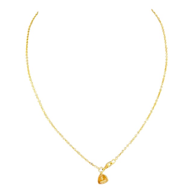 Vintage Unisex 18 Karat Yellow Gold Chain Necklace, Soho, Italian 17", 4.2 Gm For Sale