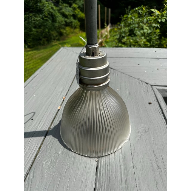 Industrial Vintage Holophane Fixture With Spring Shade For Sale - Image 3 of 5