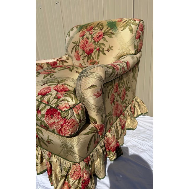 Authentic George Smith English Roll Arm Club Chair & Ottoman – Handmade in England For Sale - Image 9 of 12