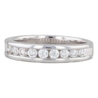 0.50ctw Diamond Wedding Band 18k White Gold Size 7-7.25 Ring Celebration Gs Labs For Sale