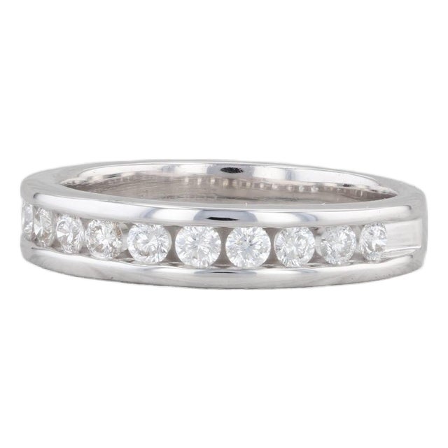 0.50ctw Diamond Wedding Band 18k White Gold Size 7-7.25 Ring Celebration Gs Labs For Sale