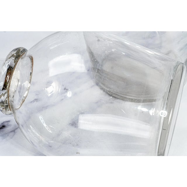 Nice Pair of 19th Century Antique Handblown Large Clear Glass Decanters Barware For Sale - Image 14 of 16