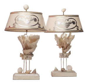 21st C. Coral Lamps - a Pair