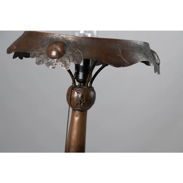Swedish Art Nouveau Copper Table Lamp For Sale - Image 4 of 6