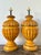 This striking pair of vintage table lamps exudes the bold, textural energy of Mid-Century Modern Mediterranean design....