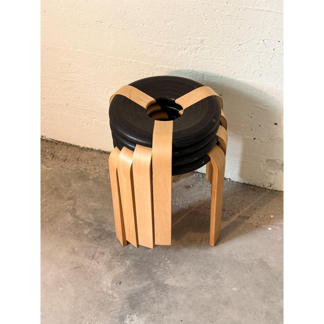 Tall Donut Stool by Rud Thygesen & Johnny Sørensen for Magnus Olesen C. 1970, Denmark For Sale In New York - Image 6 of 7