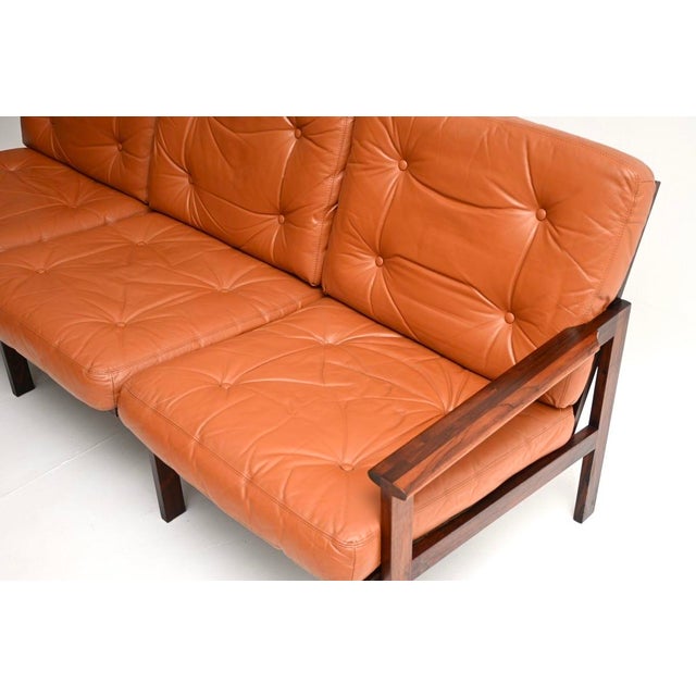 Brown Danish Capella Sofa in Leather by Illum Wikkelso for Niels Eilersen, 1960 For Sale - Image 8 of 11