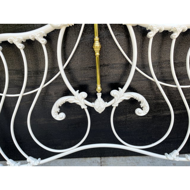 Mid 20th Century Vintage French Cottage Iron & Brass Full Size Headboards For Sale In Columbus - Image 6 of 12