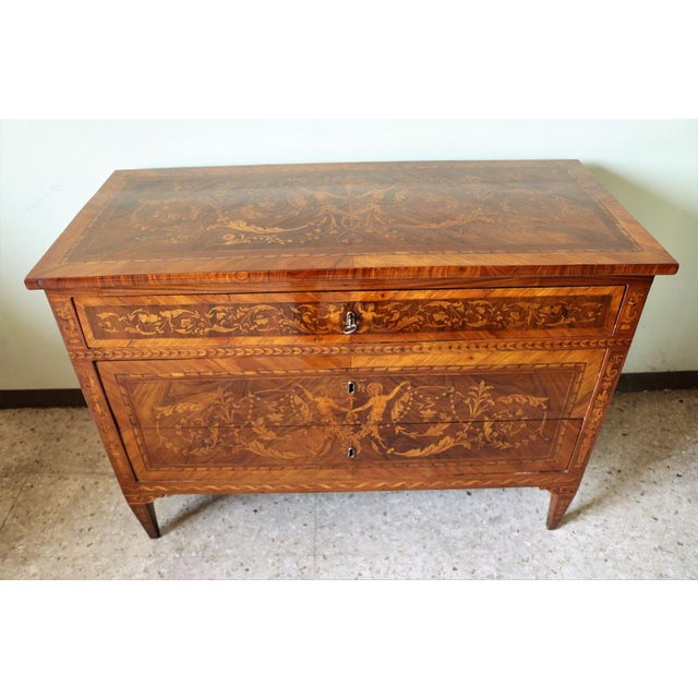 Tan Louis XV Inlaid Dresser, Lombardy, Late 18th Century For Sale - Image 8 of 15