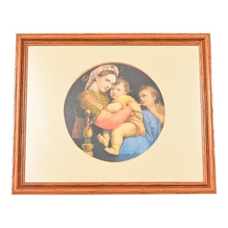 "Madonna Della Seggiola" Framed Print by Raphael For Sale